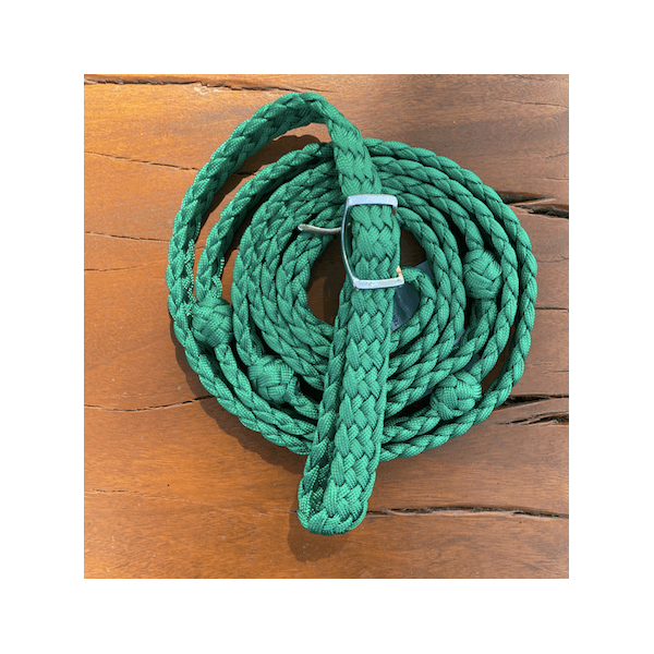 Rédea Tambor Nylon Trança Chata - Verde Bandeira