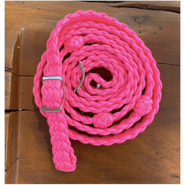 Rédea Tambor Nylon Trança Chata - Rosa