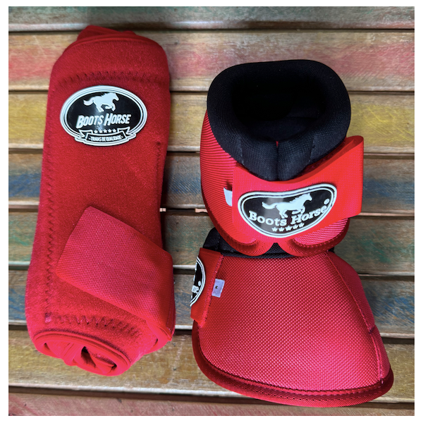 Kit Cloche e Caneleira Boots Horse Vermelho