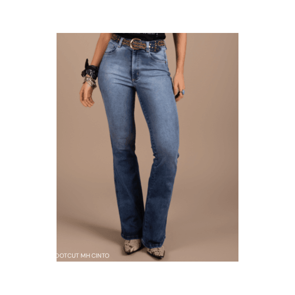 CALÇA BOOTCUT COM CINTO - MOON HORSE