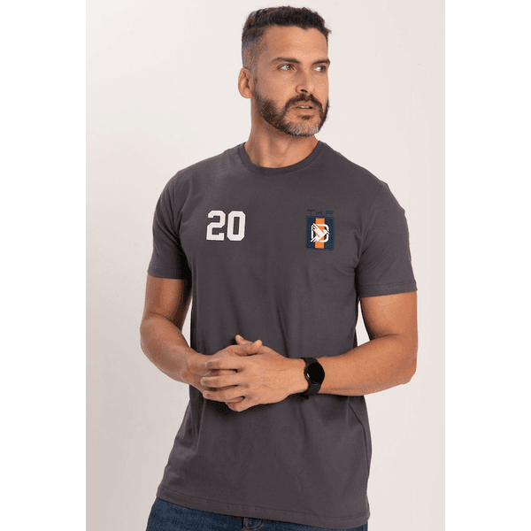 Camiseta Masc Thankfield - Cinza