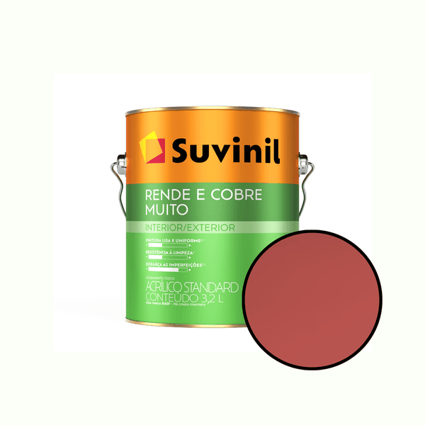 Tinta Rende e Cobre Muito Suvinil - Vermelho Cardinal 