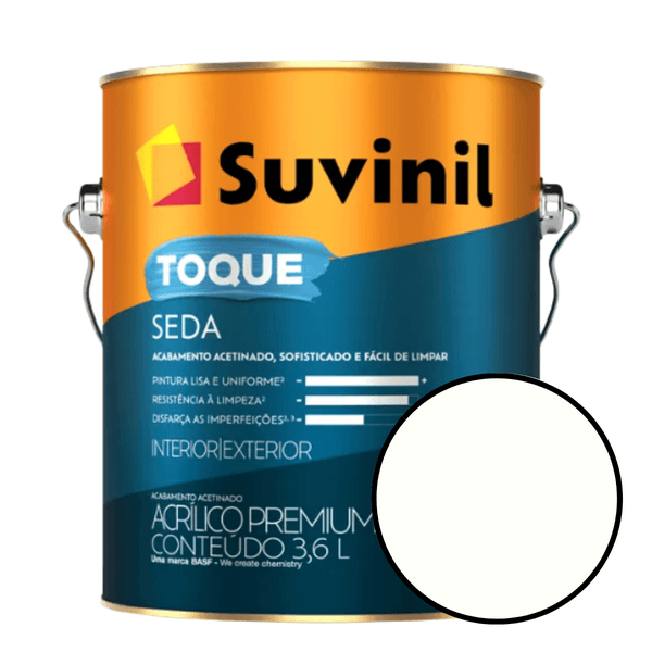 Tinta Para Parede 3,6 Litros Toque Seda Acetinado Suvinil - Branco Neve