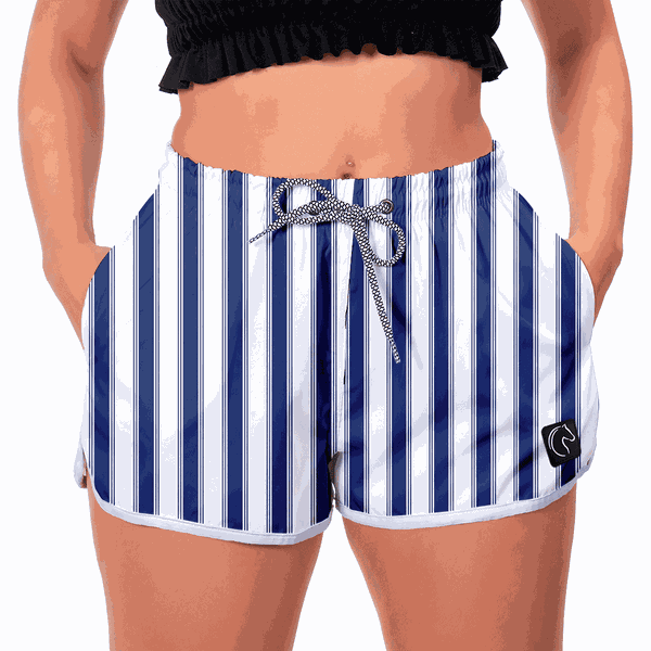 Shorts Premium Faixas Verticais Azuis W2 Feminino W2 STORE