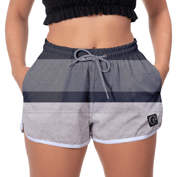 Short Feminino Preto Cinza Moda Praia ou Academia W2 Premium