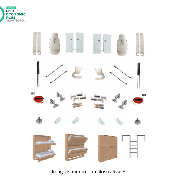 Kit Ferragens Beliche Linha Economic - SH