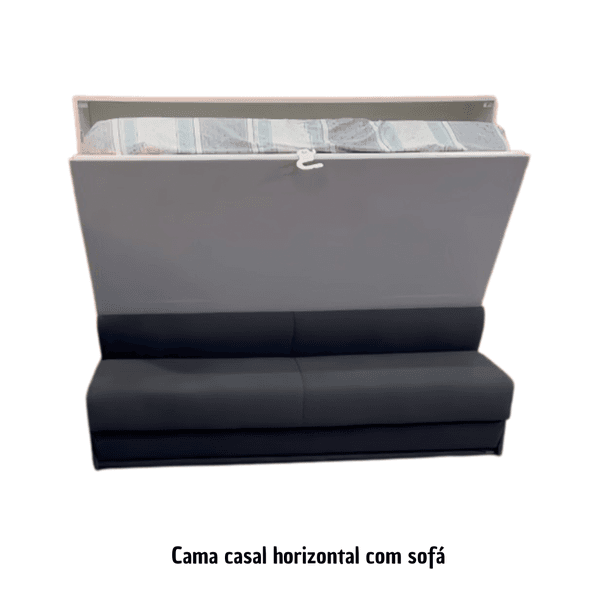 Cama casal horizontal (Com sofá sem braços)