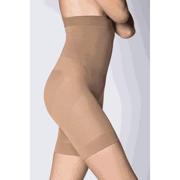 Cinta Short Feminina Adulto Modeladora Com Abertura Loba 5694 - Pó de Arroz