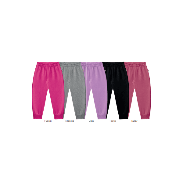Calça moletom infantil Soletex feminina mescla 1 ao 3 