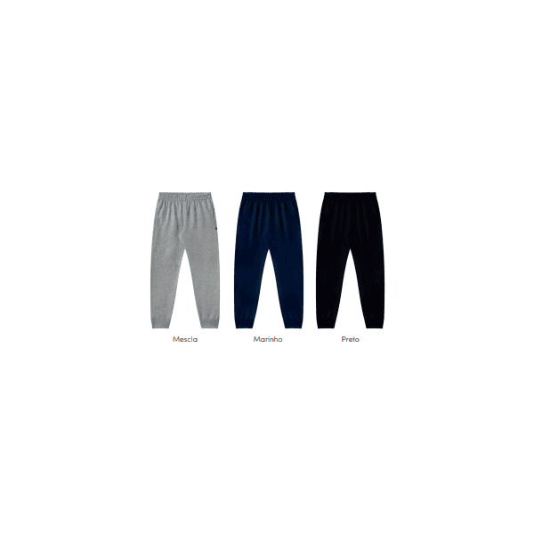 Calça de moletom Soletex unissex preto 4 ao 8