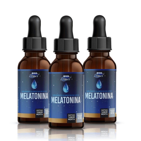 Melatonina Em Gotas Sabor Menta 30 ml - Bio Vitta's - 3x