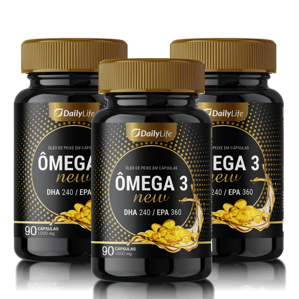 Ômega 3 - Suplemento Óleo de Peixe - Dha 240/Epa 360 - 90 Cápsulas - 3x