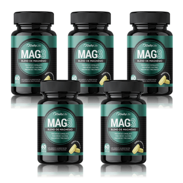 Mag3 - Blend De Magnésio Treonato - 60 Comprimidos de 1000mg - 5x 