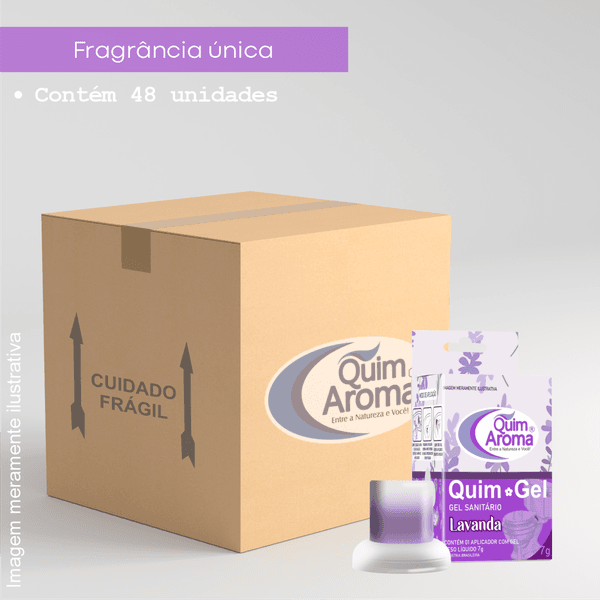 Caixa Fechada Gel Sanitário Premium - Lavanda
