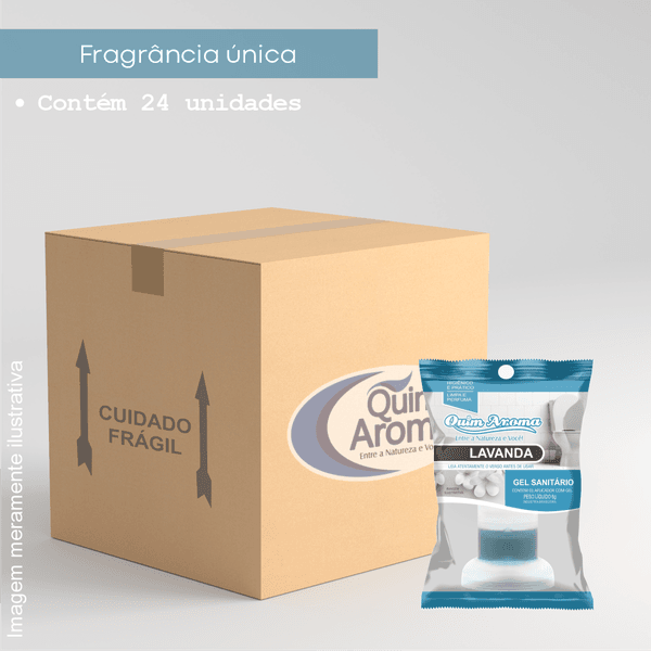 Caixa Fechada Gel Sanitário - Lavanda