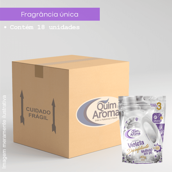 Caixa Fechada Desinfetante em pó - Violeta