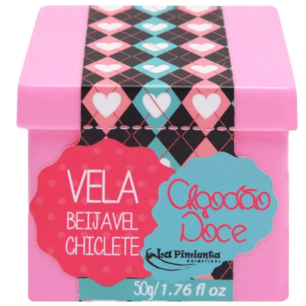 VELA ALGODÃO DOCE BEIJÁVEL DE CHICLETE