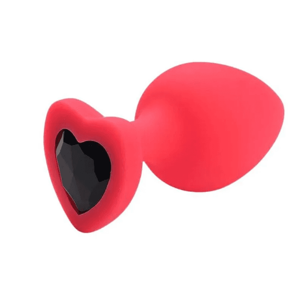 PLUG ANAL CORAÇÃO DE SILICONE M VERMELHO 