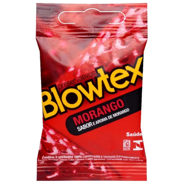 PRESERVATIVO BLOWTEX SABOR MORANGO 3UND