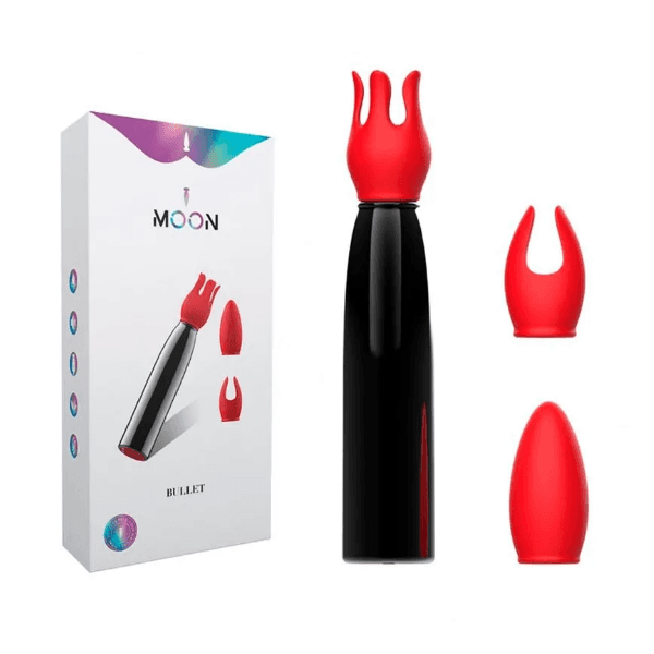 BULLET MOON BLACK RED 3 PONTAS RECARREGÁVEL
