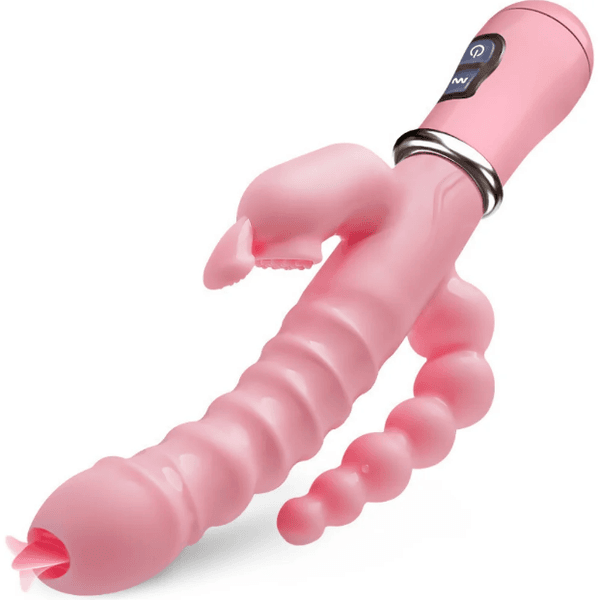 VIBRADOR RABBIT ESTIMULAÇÃO TRIPLA RECARREGÁVEL