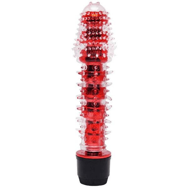 VIBRADOR PERSONAL COM CAPA TEXTURIZADA VERMELHO