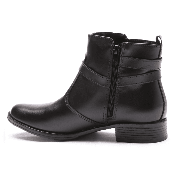 BOTA FEM EM COURO BAIXA COM FIVELA 40F121-PRETA