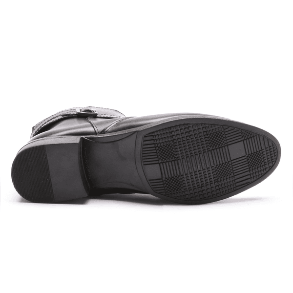 BOTA FEM EM COURO BAIXA COM FIVELA 40F121-PRETA