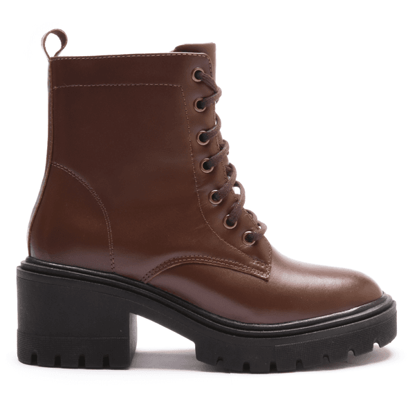 BOTA FEMININA COTURNO EM COURO TRATORADA 40F125-CAFE