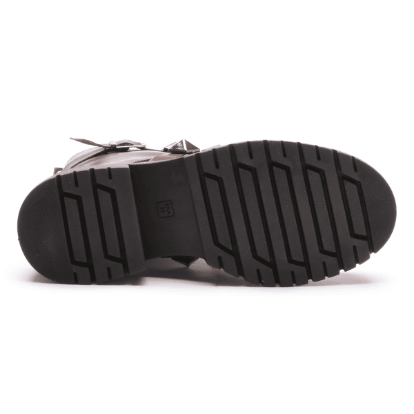 BOTA FEMININA COTURNO EM COURO TRATORADA COM SPIKE 40F126-CAFE