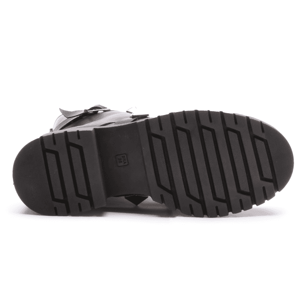 BOTA FEMININA COTURNO EM COURO TRATORADA COM SPIKE 40F126-PRETO