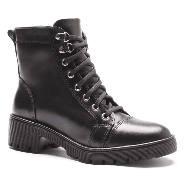 BOTA FEMININA COTURNO EM COURO TRATORADA 40F120-PRETO