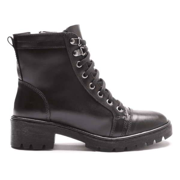 BOTA FEMININA COTURNO EM COURO TRATORADA 40F120-PRETO