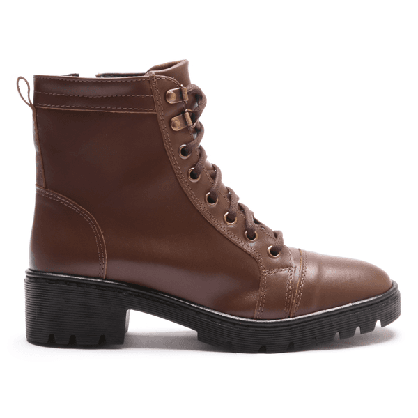 BOTA FEMININA COTURNO EM COURO TRATORADA 40F120-CAFE