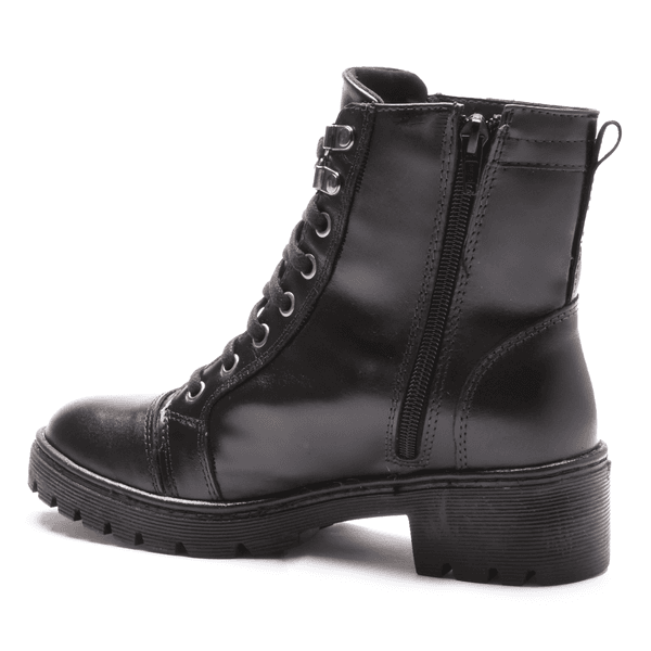 BOTA FEMININA COTURNO EM COURO TRATORADA 40F120-PRETO