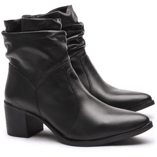 BOTA FEM COURO CANO SANFONADA PRETO-5494