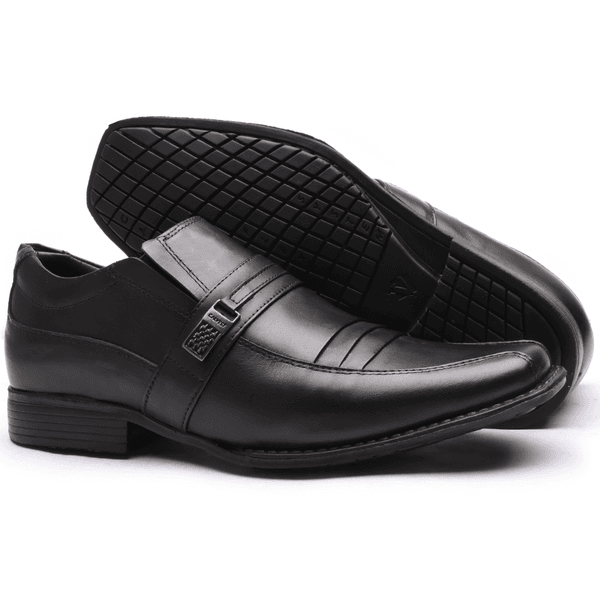 Sapato Flex-System Masculino Calvest em Couro Preto - 1700D822