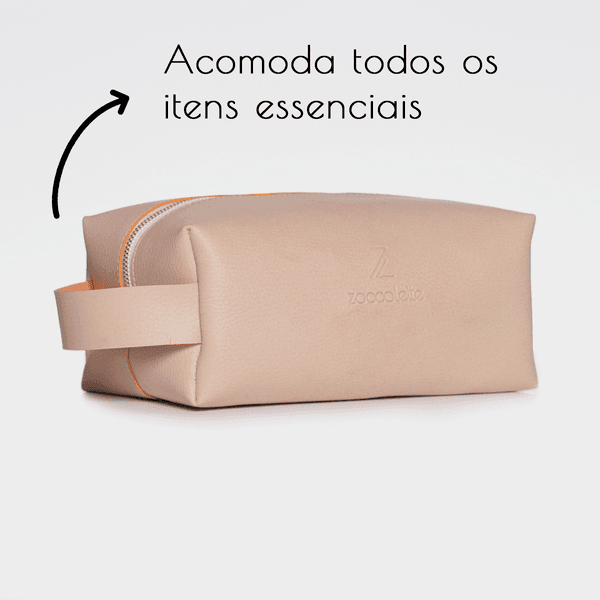 Necessaire Feminina Prática Funcional Creme Zoccolette | ZOCCOLETTE