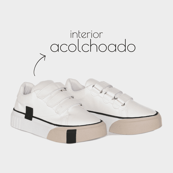 Tenis branco sale escrito