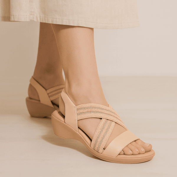 Sandalia Feminina Usaflex Elastico Blush
