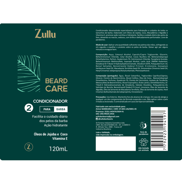 Kit Barba Completo Zullu – Shampoo + Condicionador + Nécessaire | Limpeza, Hidratação e Maciez Imediata