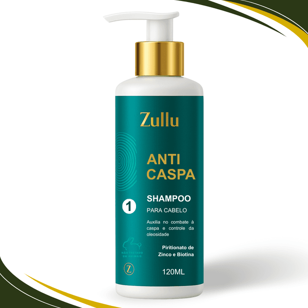 Shampoo Anticaspa Zullu 120ml – Controle da Oleosidade, Frescor e Fios Fortes
