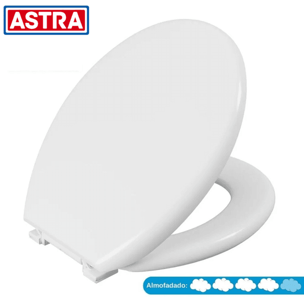 Assento Sanitário Oval Almofadado Astra Branco TPK/AS*BR1 – Conforto Almofadado