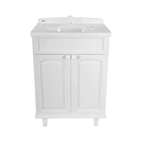 Gabinete Max Plástico Com Lavatorio 50x63x92cm Gab2 Astra Branco Branco Um Furo