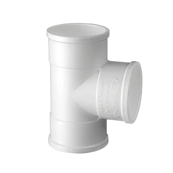 Tê Esgoto Pvc Dn 40x40mm 1 1/2 Branco Krona
