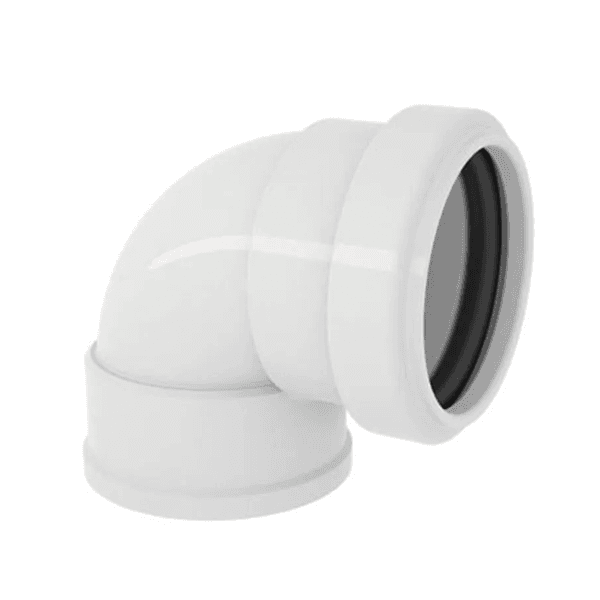 Joelho 90° Branco com Anel Krona DN 40 x 40 1 1/2