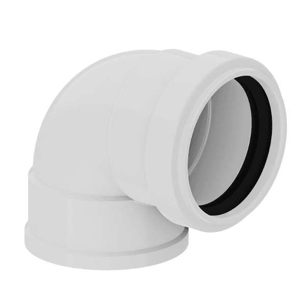 Joelho 90° Branco com Anel Krona DN 40 (1 1/2)