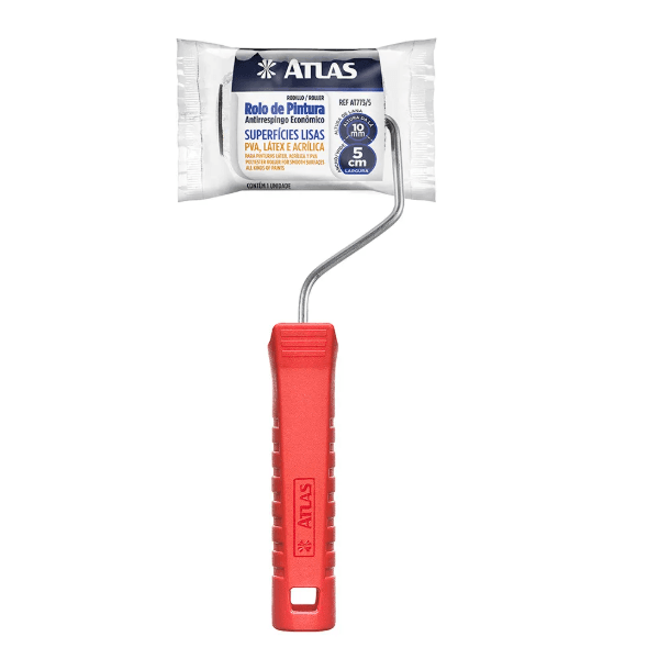 Rolo De Pintura Antirrespingo Lã Sintética 5cm Atlas