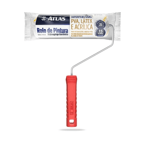 Rolo de Pintura Atlas Antirrespingo Látex Sintético 15cm