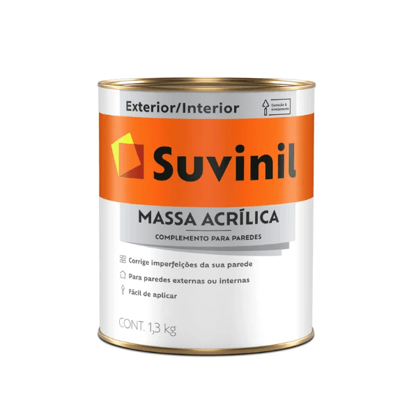 Massa Acrílica Suvinil 1,3kg Para Acabamento Interno e Externo